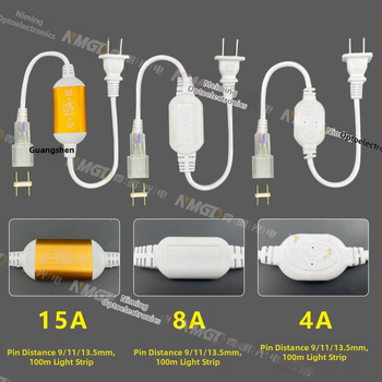220V-os kétpin LED-szalag csatlakozó, nagy teljesítményű meghajtóval és egyenirányítóval, vezetékes csatlakozóval, 100 m