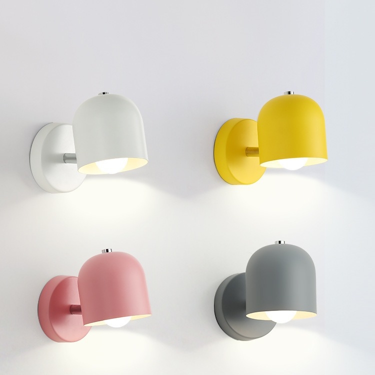 Stenska lampa za spavaću sobu i dnevni boravak, moderni minimalistički stil, macaron pastelne boje, nordijska lampa za čitanje