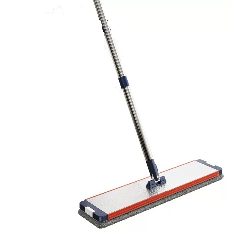 Bezkontaktna plosnata mop s dijeljenjem za suho i mokro čišćenje — 2025 novi model, mikrovlakno, ručka od nehrđajućeg čelika, teleskopska duljina 120–140 cm
