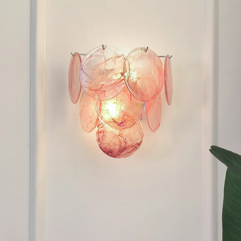 Francuska Murano staklena stenska lampa, za spavaću sobu i dnevni boravak, luksuzan retro dizajn