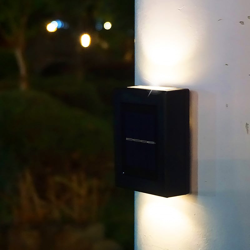 Solarna vanjska zidna svjetiljka za vrt – LED, ambijentalno osvjetljenje s osvjetljenjem gore-dolje, efekt pranja zida, vodootporna.