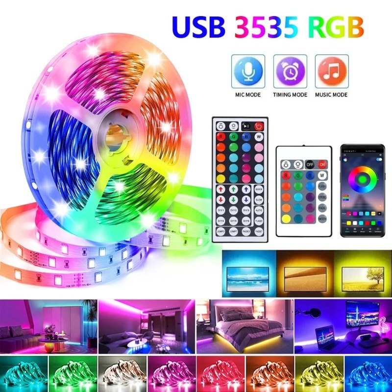 RGB LED traka 5V, 16 LED-a 3535RGB, USB, samoljepljiva pozadinska rasvjeta za televizor