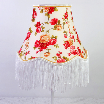 Abažur od tkanine za stolnu lampu s čipkom, ručna izrada, europski stil s resama