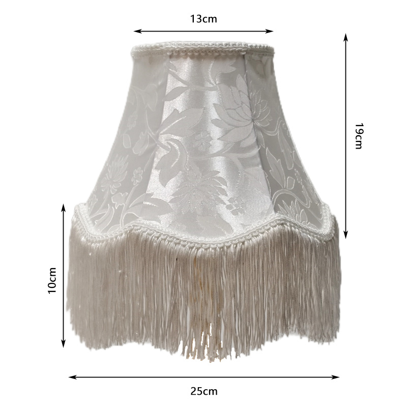 Abažur od tkanine za stolnu lampu s čipkom, ručna izrada, europski stil s resama