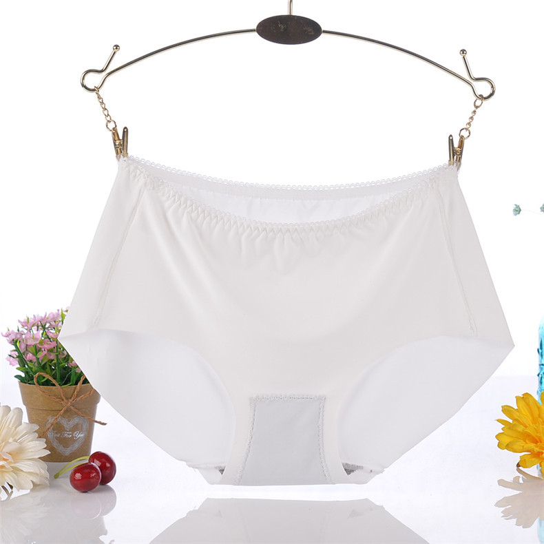 Yumei 8912 Ženske gaćice sa srednjim strukom od ice silk, bezšivne, jednobojne, plus veličina