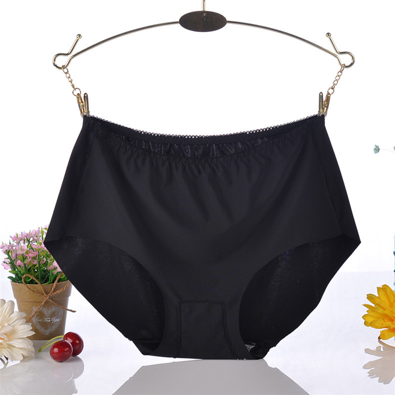 Yumei 8912 Ženske gaćice sa srednjim strukom od ice silk, bezšivne, jednobojne, plus veličina