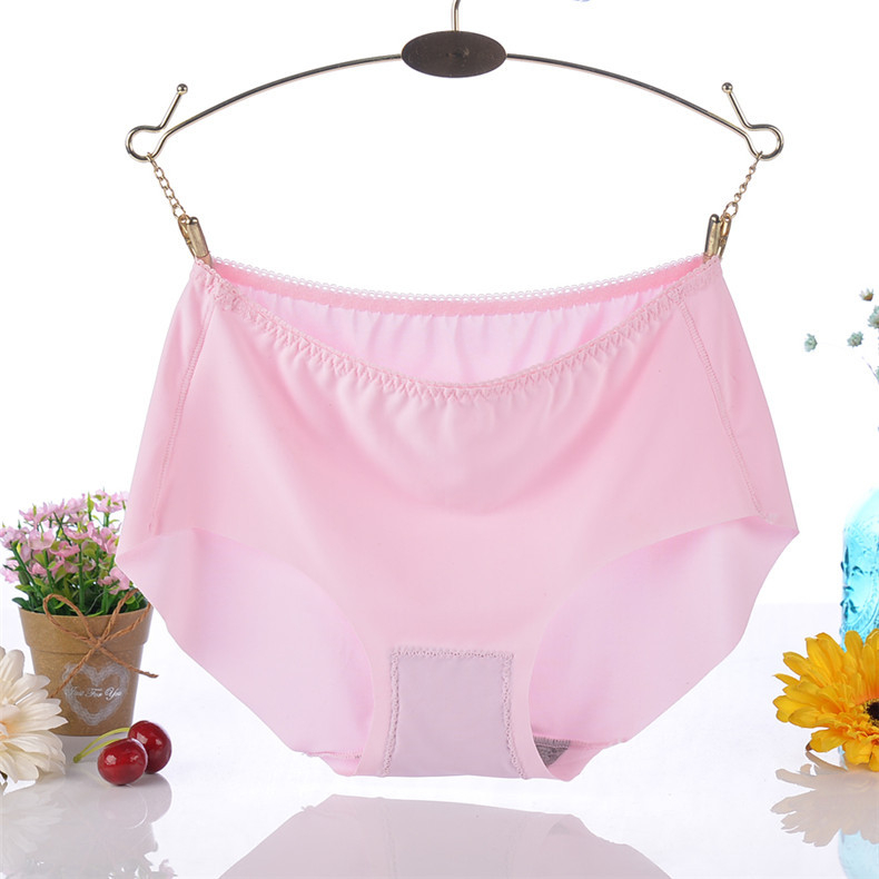 Yumei 8912 Ženske gaćice sa srednjim strukom od ice silk, bezšivne, jednobojne, plus veličina