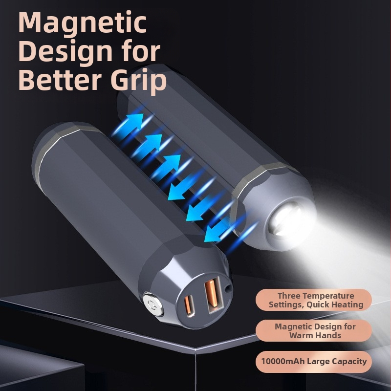 2025 Mini ručný ohrievač s magnetickou odnímateľnou konštrukciou a kompaktným svietidlom, nabíjateľný