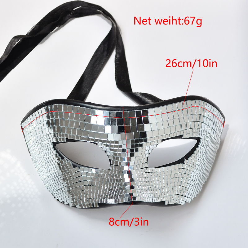 Disco maska s oglednom površinom za zabave, blistava zrcalna maska za disco ples, novi stil