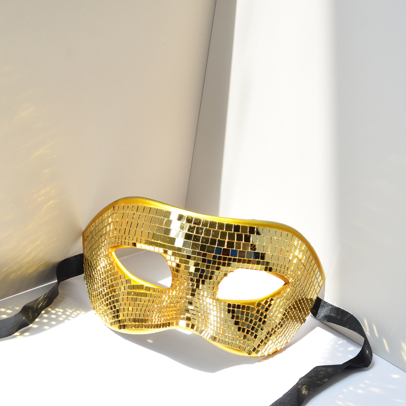 Disco maska s oglednom površinom za zabave, blistava zrcalna maska za disco ples, novi stil