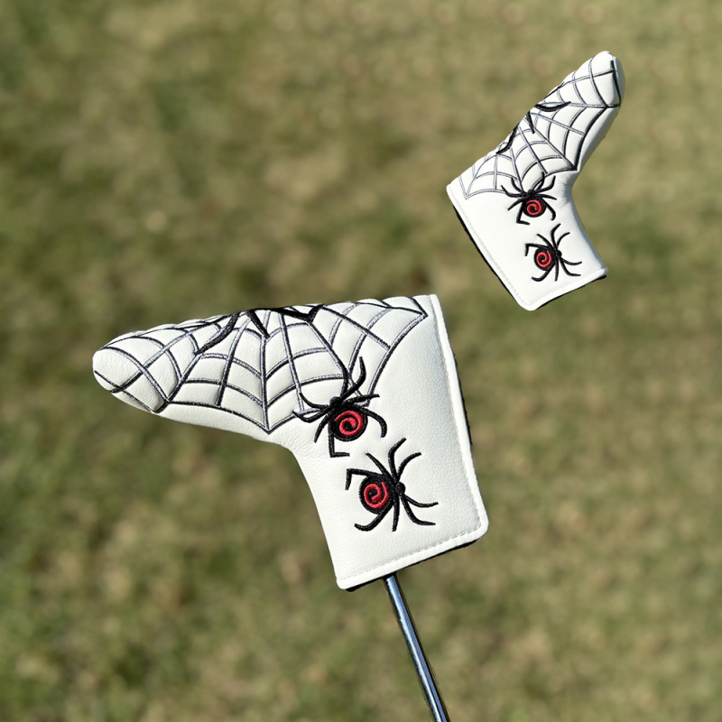 Navlaka za golf klub od PU kože s izvezenim paukovim uzorkom