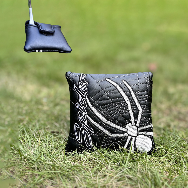 Navlaka za golf klub od PU kože s izvezenim paukovim uzorkom