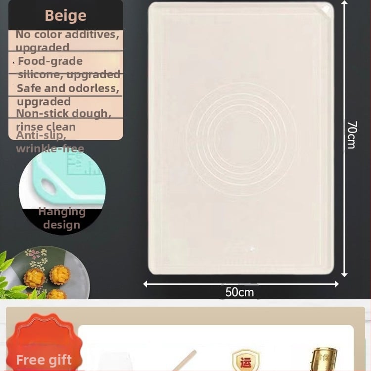 Silikonska podloga za mijesenje i razvaljanje tijesta, prehrambene kvalitete, debela, protivlijepljiva za pečenje