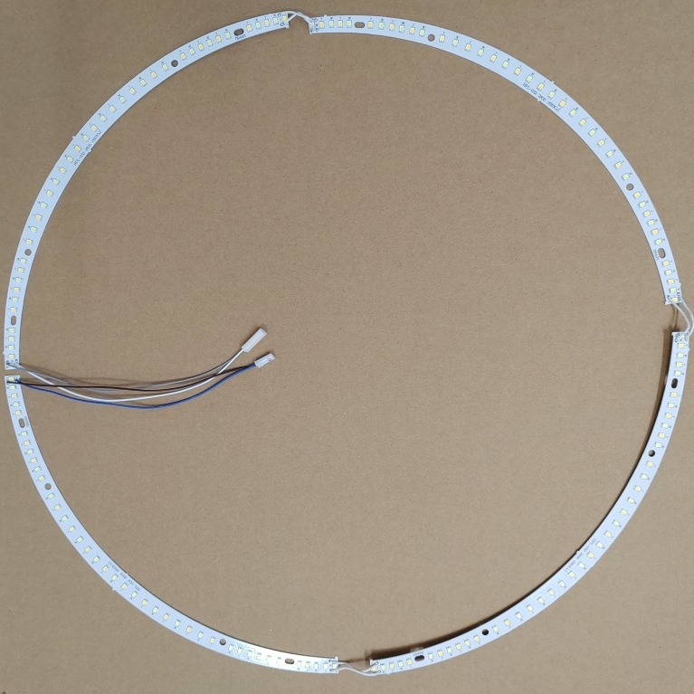 Okruglo svjetlo s ventilatorom za strop i zakrivljenim LED izvorom, muški i ženski utikač, 1-4 uz upravljač, stropni komplet, trobojni dimabilni LED