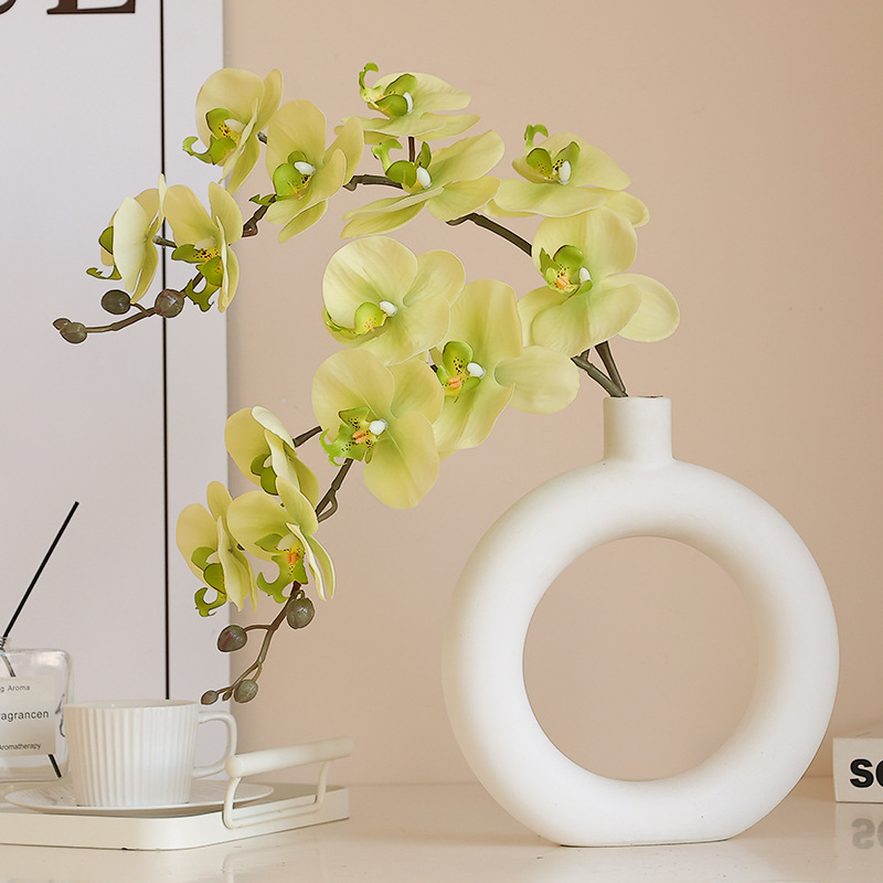 Umetna orhideja Phalaenopsis s mokrim efektom, visokokvalitetnim filmskim premazom, dekoracija za dom i hotelske showroome