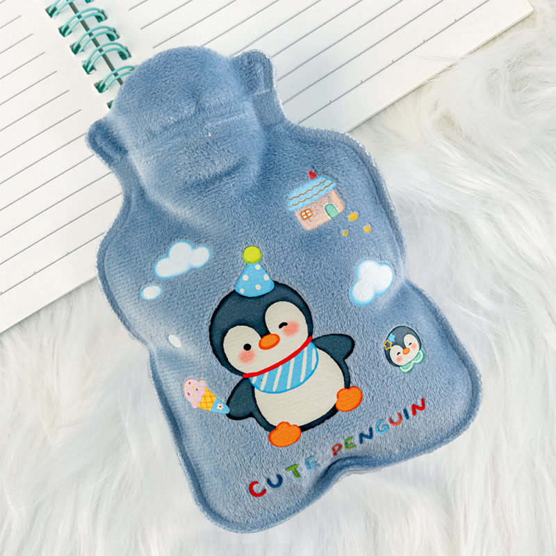 Sticlă de apă caldă pentru copii, mic design drăguț de desene animate – încălzește mâinile și burta, umplută cu apă, pluș