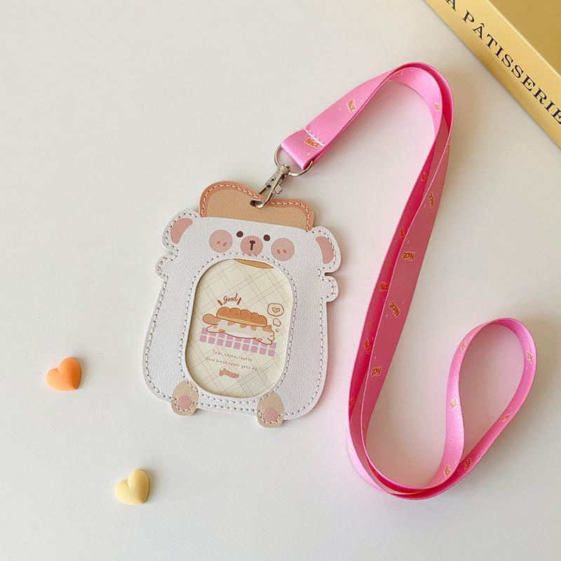 Držač kartica s motivom kruha i pomfrita, 3-inčni Polaroid Idol kartica za pohranu, zaštitna futrola za studentsku karticu s naramenicom