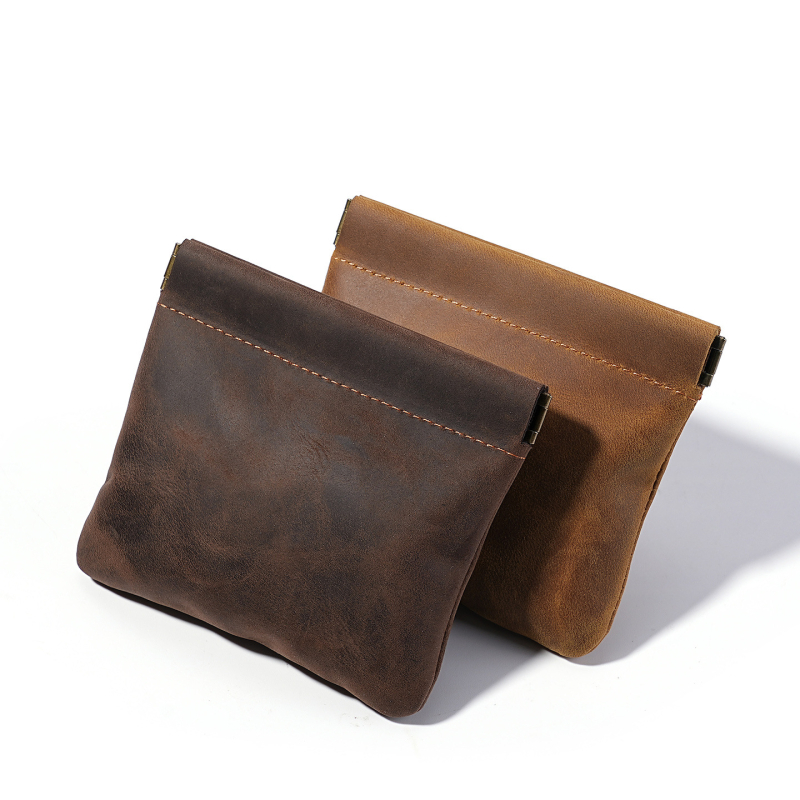 Crazy Horse kožni muški retro novčanik za kovanice, mini novčanik od prave kože, unisex