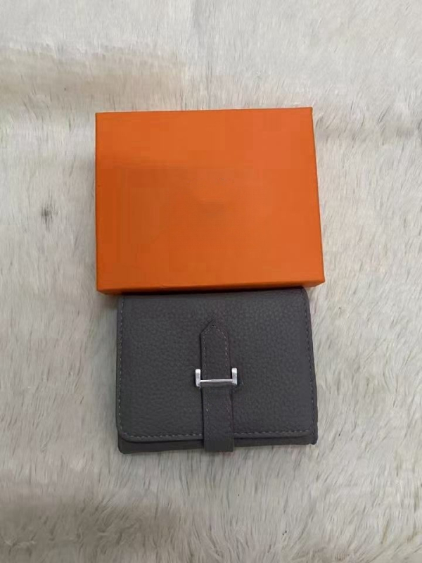 Tanki bifold novčanik s H kopčom, PU koža s uzorkom liči, otporan na habanje, višenamjenski