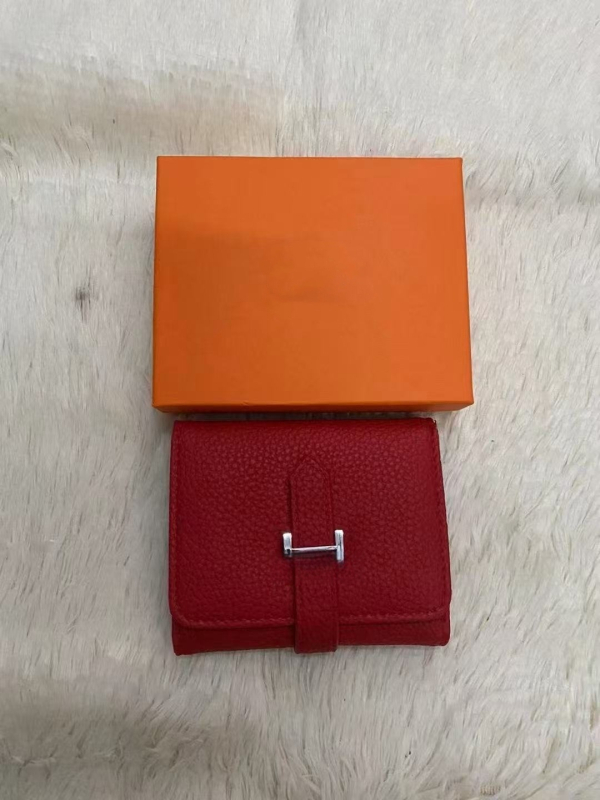 Tanki bifold novčanik s H kopčom, PU koža s uzorkom liči, otporan na habanje, višenamjenski