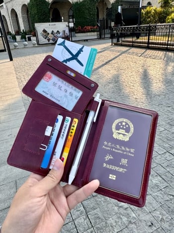 Антикрадна многофункционална чанта за документи и паспорт – калъф за вакс карта и паспорт за пътуване