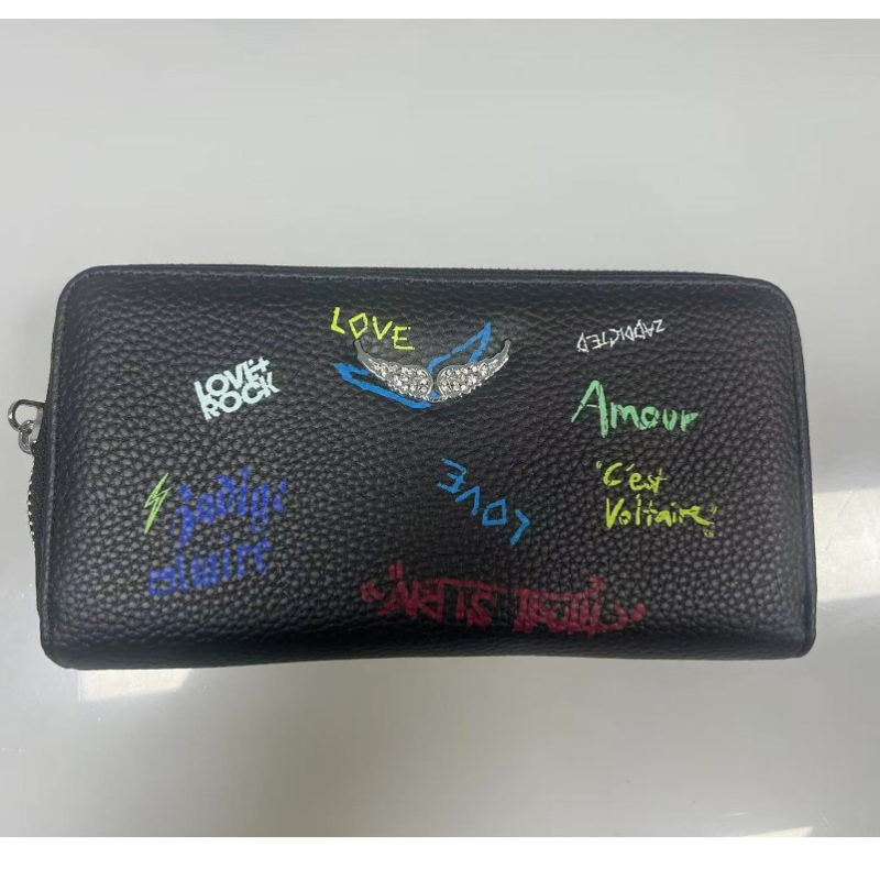 Zv Bag ženska PU torba s metalnim lancem, novčanik i držač kartica, clutch, mali novčanik, 2025 europsko-američki retro stil