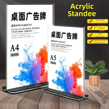 A5 akrylový stojan na kartičky na stôl, transparentný displej A4 pre menu a cenovky