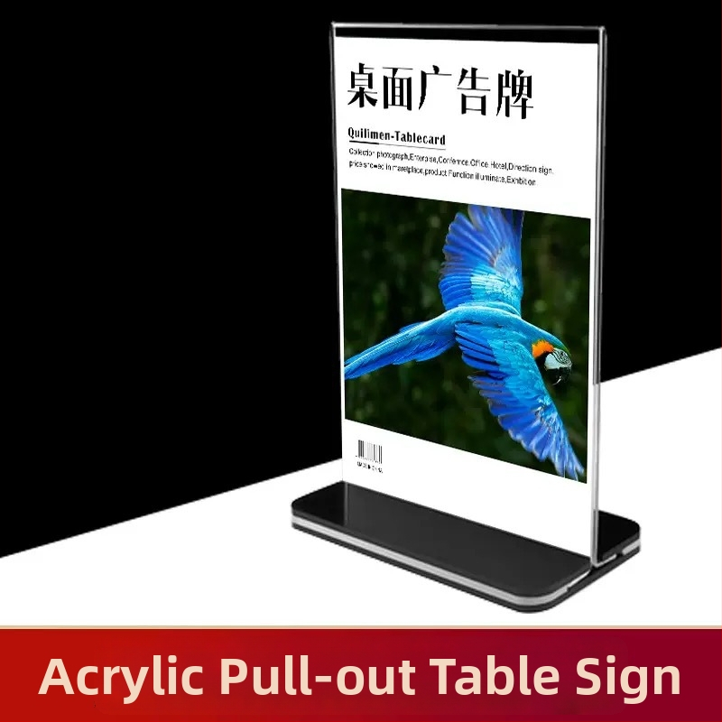 A5 akrylový stojan na kartičky na stôl, transparentný displej A4 pre menu a cenovky