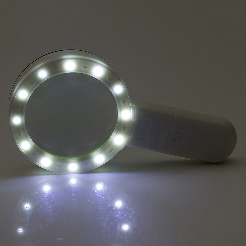 Lupa za procjenu nakita, 12 LED, 30x povećanje, dvostruko optičko staklo, za zbirke antikviteta i starije korisnike.