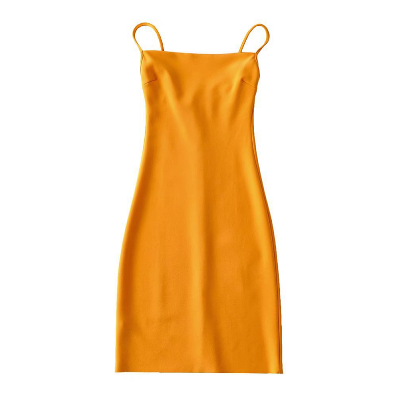 Ljetna haljina s jednim ramenom, tanke naramenice, mini duljina, uski kroj, retro euro-francuski stil
