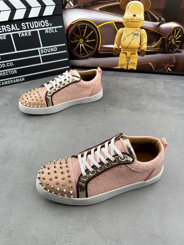 Sneakers din piele, cu cristale, respirabile, design color-block, stil casual coreean pentru bărbați