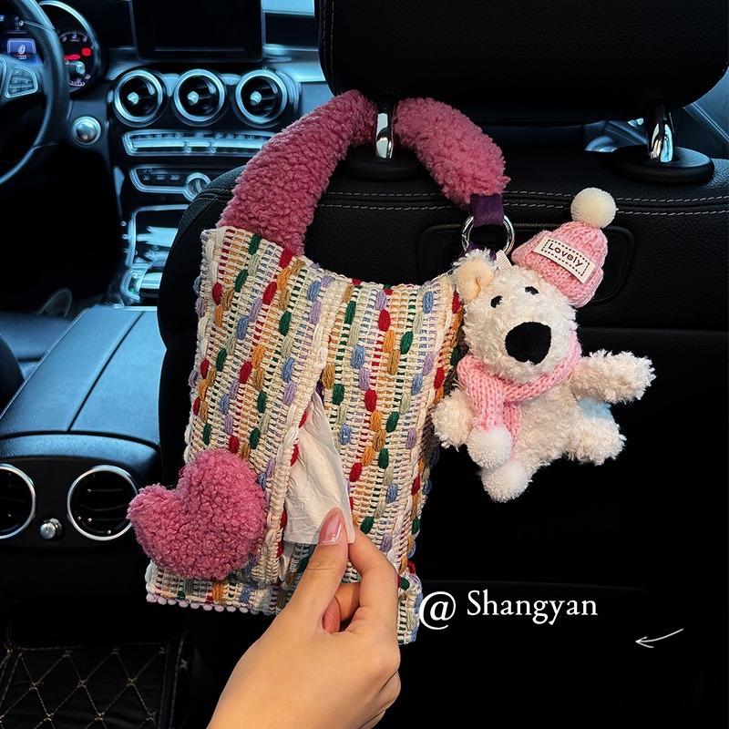 Cutie de șervețele pentru mașină cu design West Highland White Terrier, suport suspendat pentru șervețele