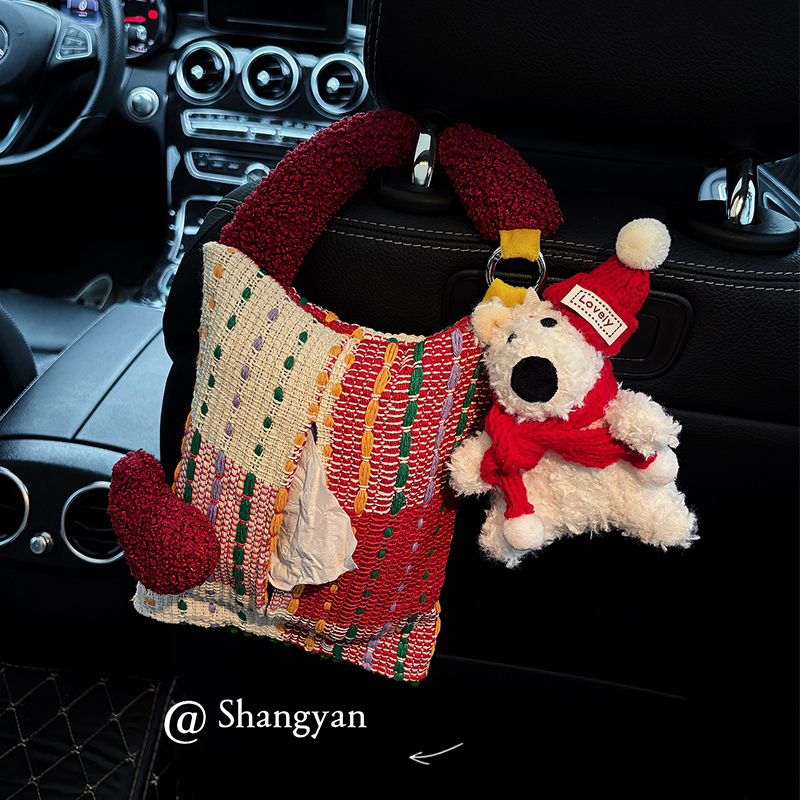 Cutie de șervețele pentru mașină cu design West Highland White Terrier, suport suspendat pentru șervețele