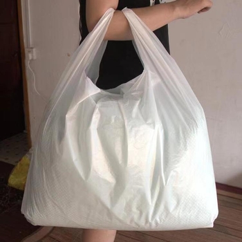 Mliječno-bijela debela velika vrećica za odlaganje odjeće, ručna torba u stilu veste