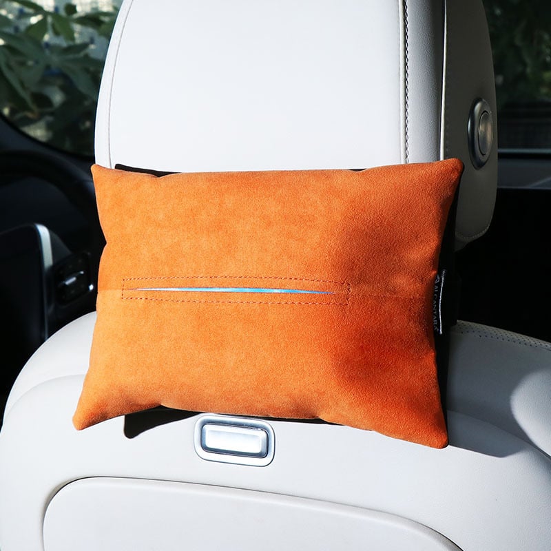 Alcantara kutija za papirnate maramice za automobil, visi sa stražnje strane naslona, za središnju konzolu i naslon za ruku, velike veličine