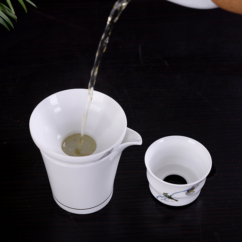 Čajna cjediljka od plavo-bijelog porculana, keramički filter Gongfu čajni set