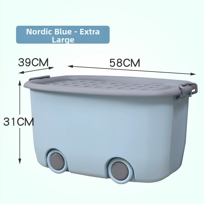 Kutija za igračke s šarenim prugama, 12 L, plastična kutija s kotačićima, za igračke, odjeću i sitnice
