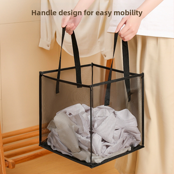 Sklopiva mrežasta košara za rublje, velika kapaciteta, prijenosna za kupaonicu