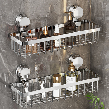 Nerđajući čelični stenski koš za kupaonicu s vakuumskim držačem