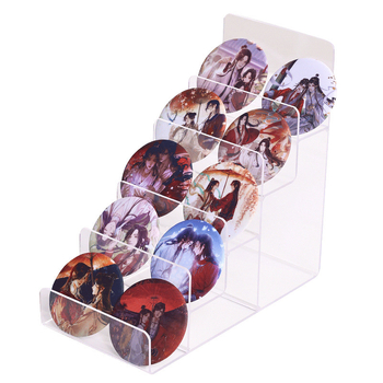 Akrilni stolni izložbeni stalak, prozirni držač za odznake, 7-slojni ljestvasti regač za pohranu odznaka