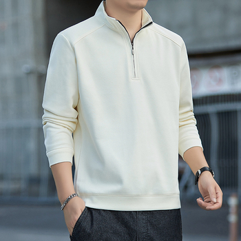 Férfi tavaszi pulóver japán streetwear stílusban, laza szabású, hosszú ujjú, galléros rever