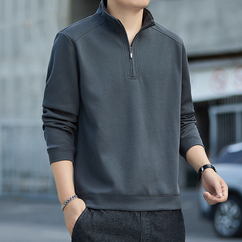 Férfi tavaszi pulóver japán streetwear stílusban, laza szabású, hosszú ujjú, galléros rever