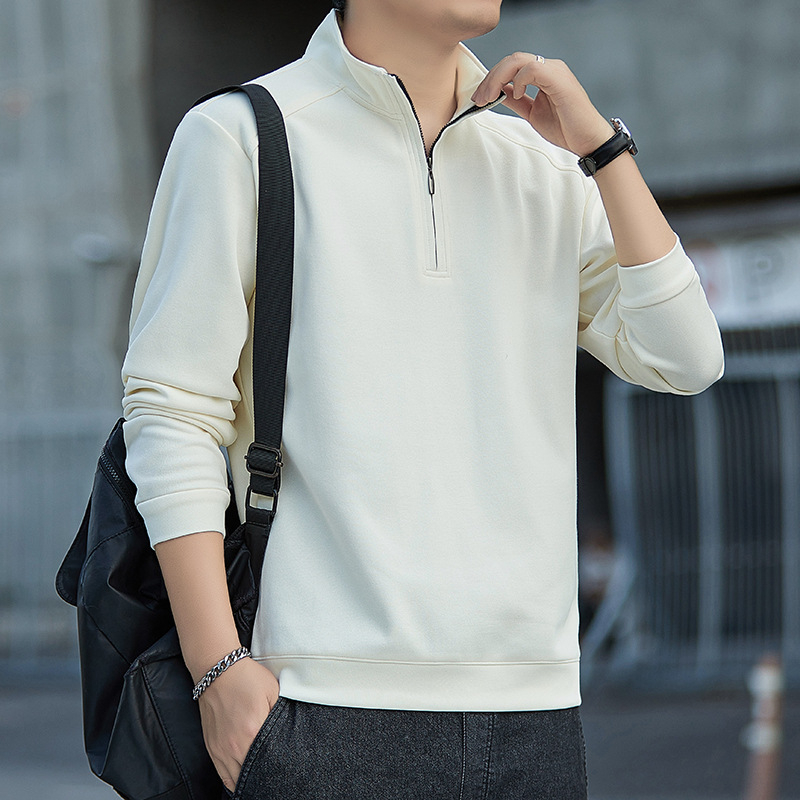 Férfi tavaszi pulóver japán streetwear stílusban, laza szabású, hosszú ujjú, galléros rever