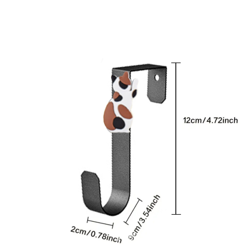Minimalistička kuka za vrata s dizajnom mačke, metalna kuka za kupaonicu bez bušenja, 4.2 cm