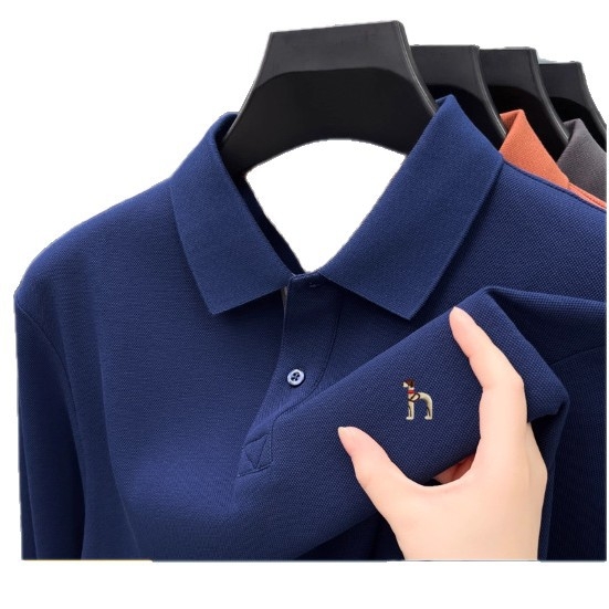 Hazys muška polo majica s dugim rukavima od 100% pamuka, ležeran kroj, jednobojna boja, poslovno-ležerni stil