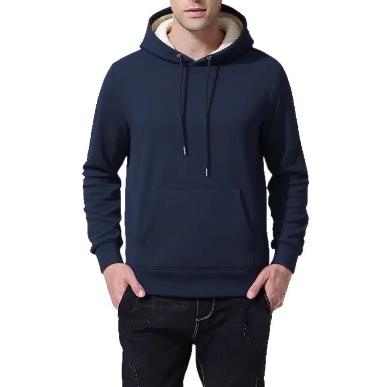 Férfi kapucnis pulóver fleece 460 g, húzókötéllel, laza szabású, mindennapi stílus