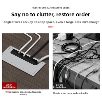 Kryt otvora za kabel od aluminijske legure za računalo i TV ormarić, kutija za upravljanje kabelima, dekorativni poklopac otvora za kablove