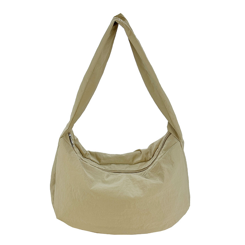 Ženska torba u japanskom stilu, minimalistička i casual, torba u dumpling obliku, jednobojna, svestrana za nošenje preko ramena i crossbody, velik kapacitet