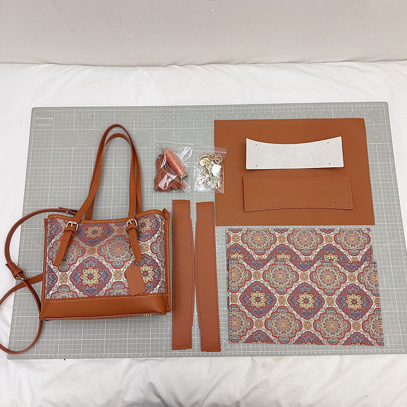 Materijalni set s nacionalnim uzorkom u novom kineskom stilu za ručno izrađenu veliku tote torbu — DIY torba za ramenu