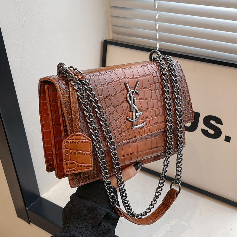 Ženska Yangjia torba u retro stilu s lancem, srednje veličine, crossbody torba